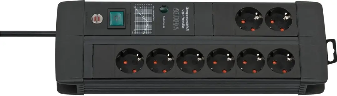 Brennenstuhl Premium-Line 60.000A 8-voudig Overspanningsbeveiliging