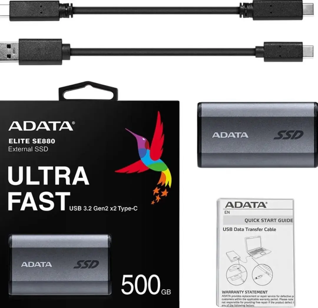 ADATA SE880 Externe SSD 500GB - Grijs