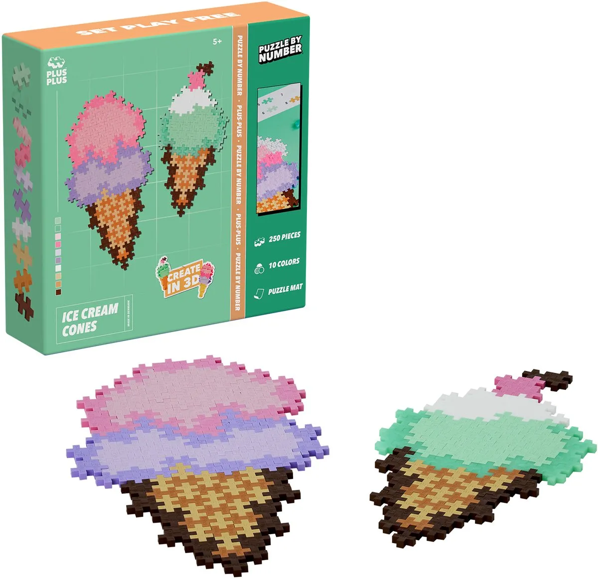 Plus-Plus Puzzle by Number Ice Cream Cones 4346 - 250 Stuks