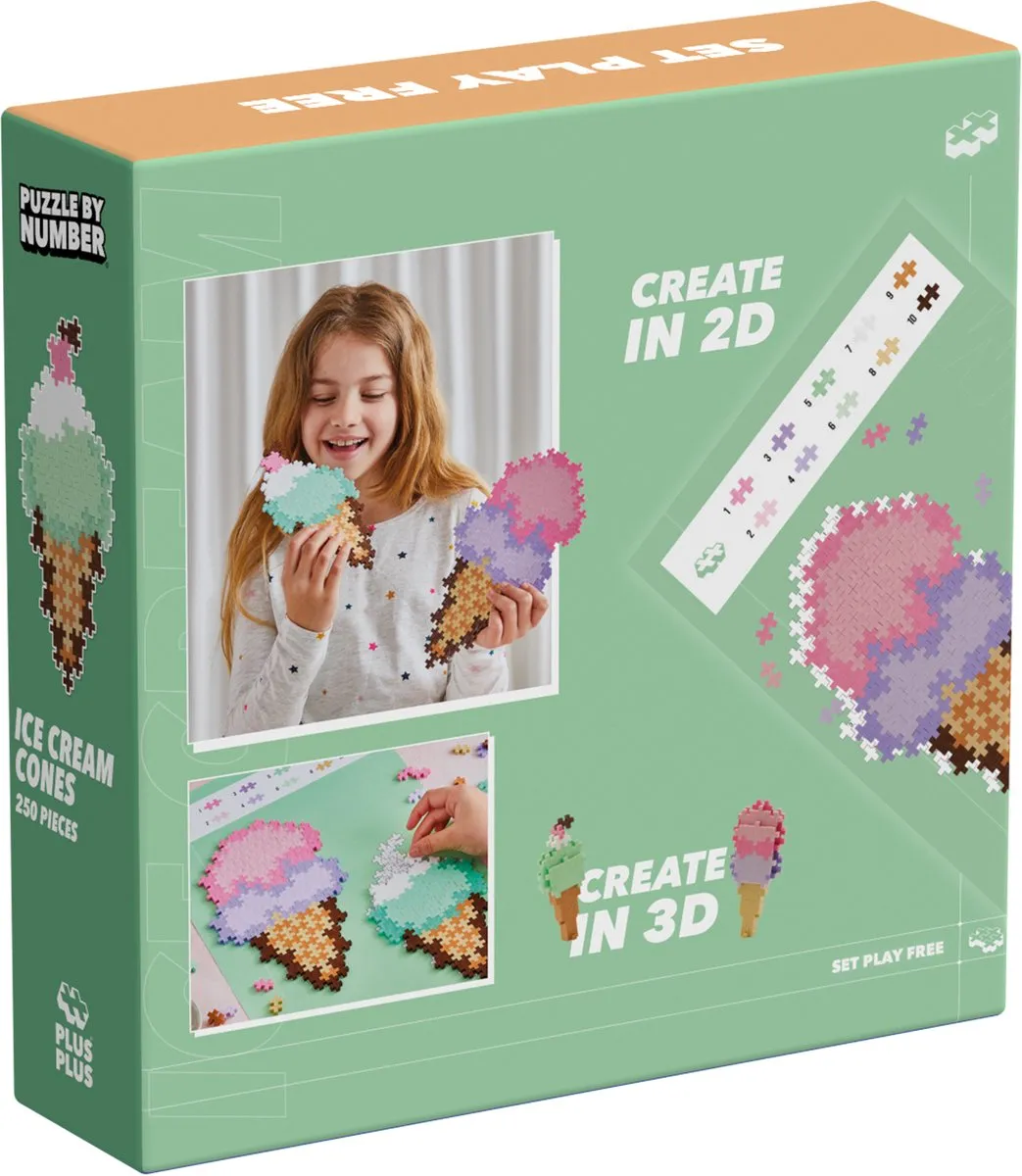 Plus-Plus Puzzle by Number Ice Cream Cones 4346 - 250 Stuks