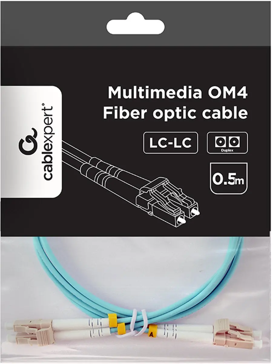 Cablexpert OM4 Glasvezelkabel LC/LC 0.5m - Turkoois
