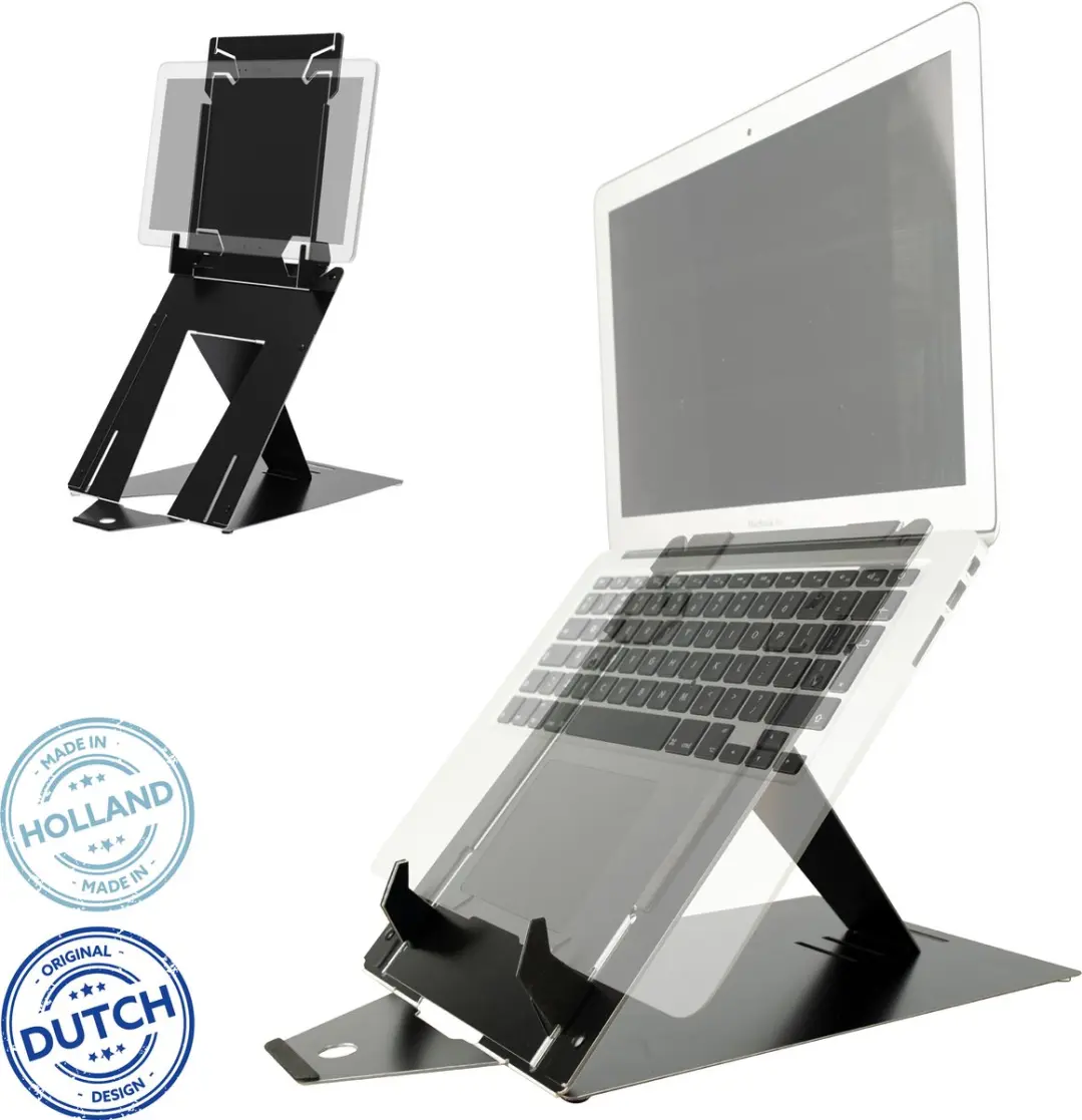 R-Go Riser Duo RGORIDUOBL Laptop/Tabletstand - 17-22" - Zwart - afbeelding 6 van 6