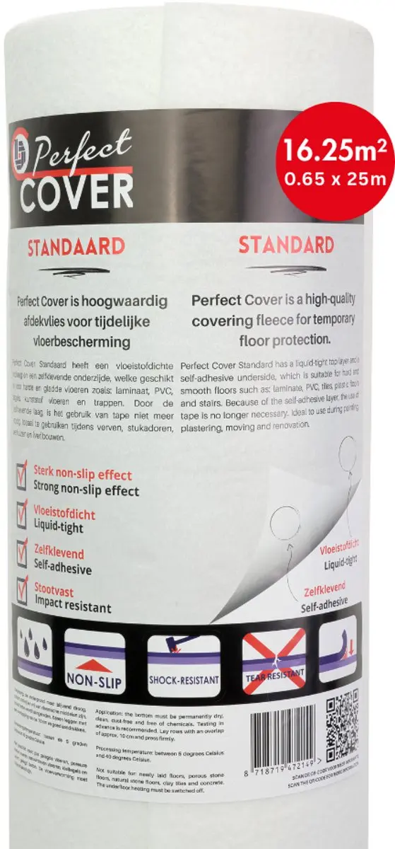 Onbekend Perfect Cover Standaard Afdekvlies 16,25m²