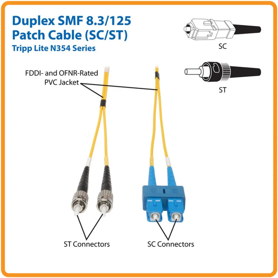 Tripp Lite N354-01M SC/ST Singlemode Patchkabel 1m - Geel
