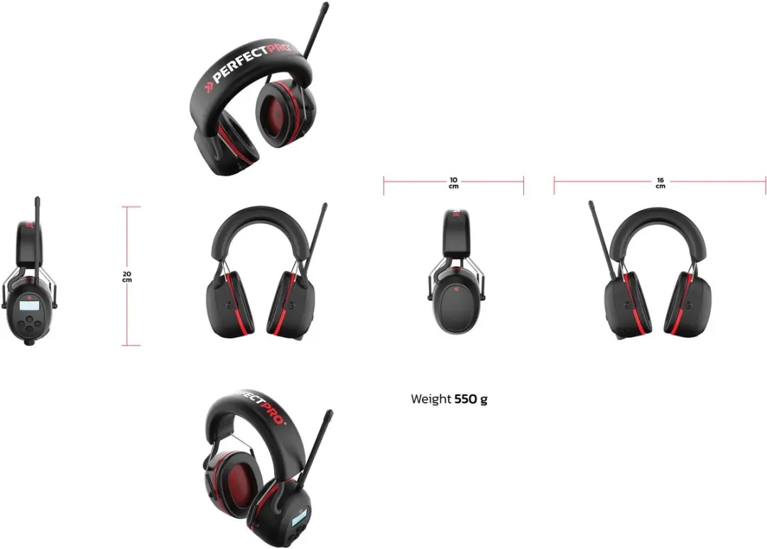 Perfectpro H-40 Gehoorbescherming - DAB+/FM/Bluetooth - Zwart