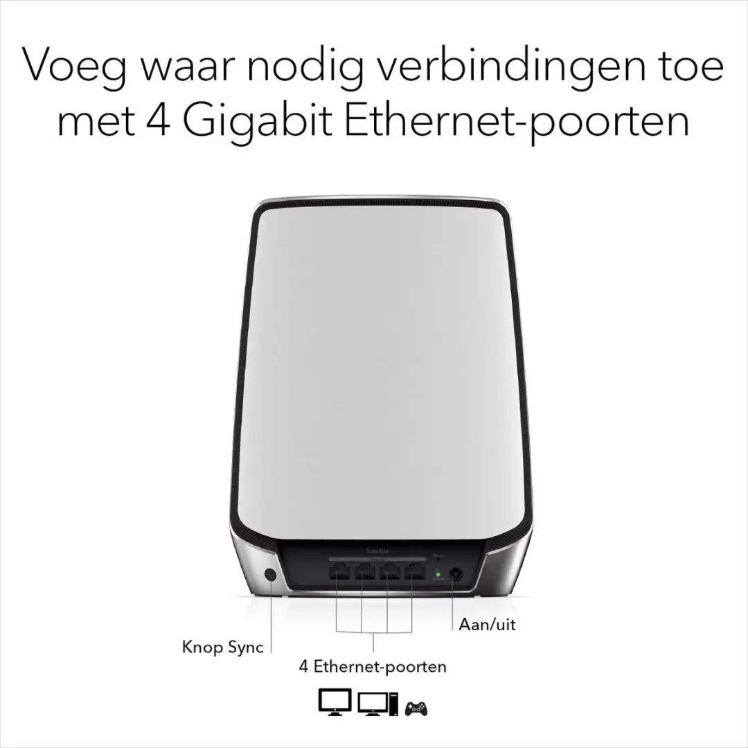 Netgear Orbi RBS850 Tri-Band Mesh WiFi 6 Satelliet - Multicolor - afbeelding 6 van 6