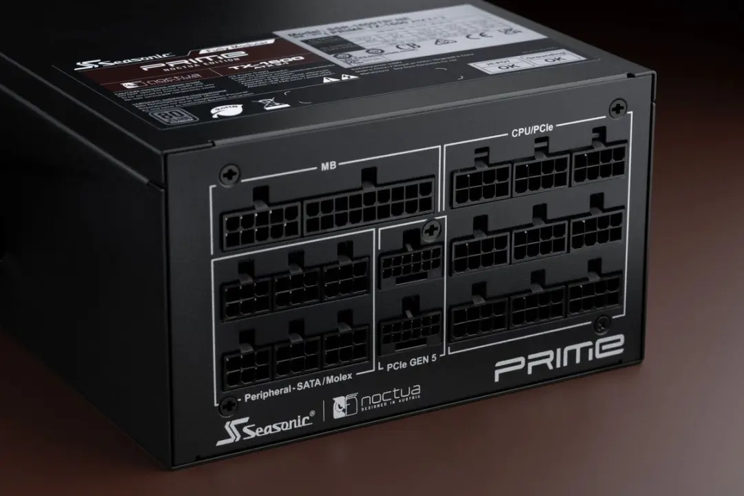 Seasonic Prime TX-1600 Noctua Edition Voeding - 1600W - Zwart