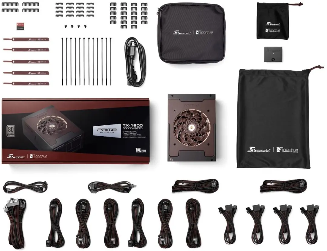 Seasonic Prime TX-1600 Noctua Edition Voeding - 1600W - Zwart