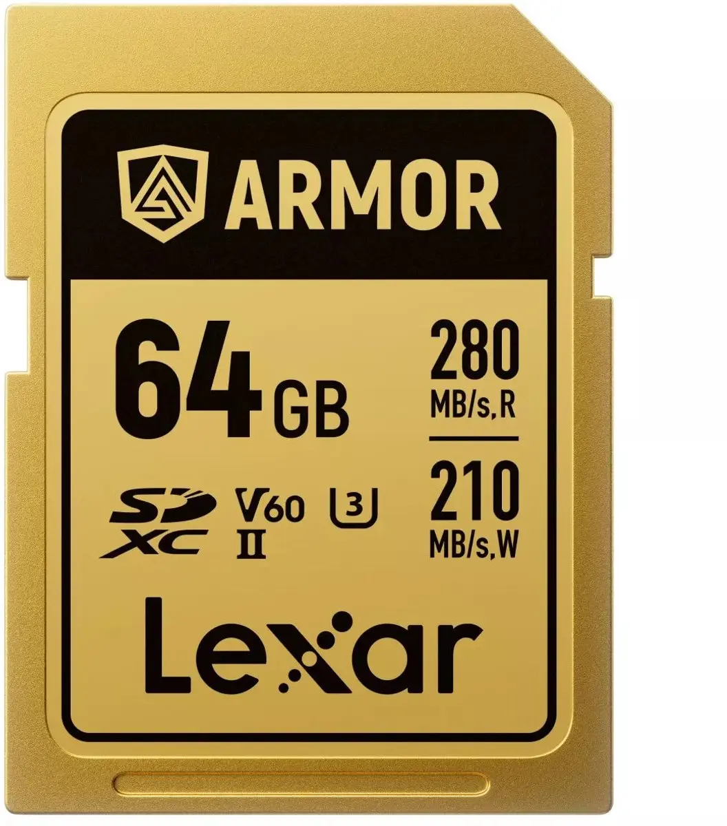 Lexar SDXC Pro Gold Series ARMOR UHS-II 64GB - 280MB/s Lezen