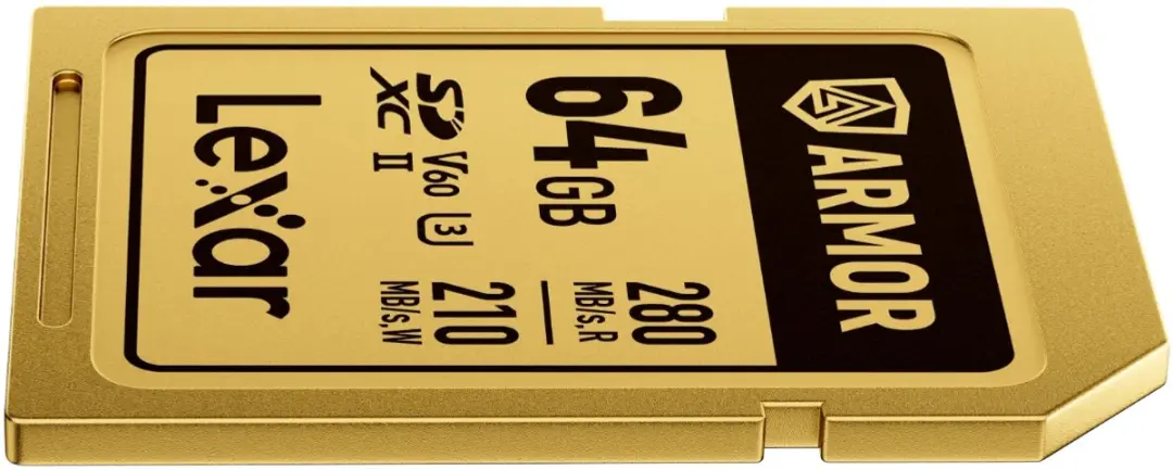 Lexar SDXC Pro Gold Series ARMOR UHS-II 64GB - 280MB/s Lezen