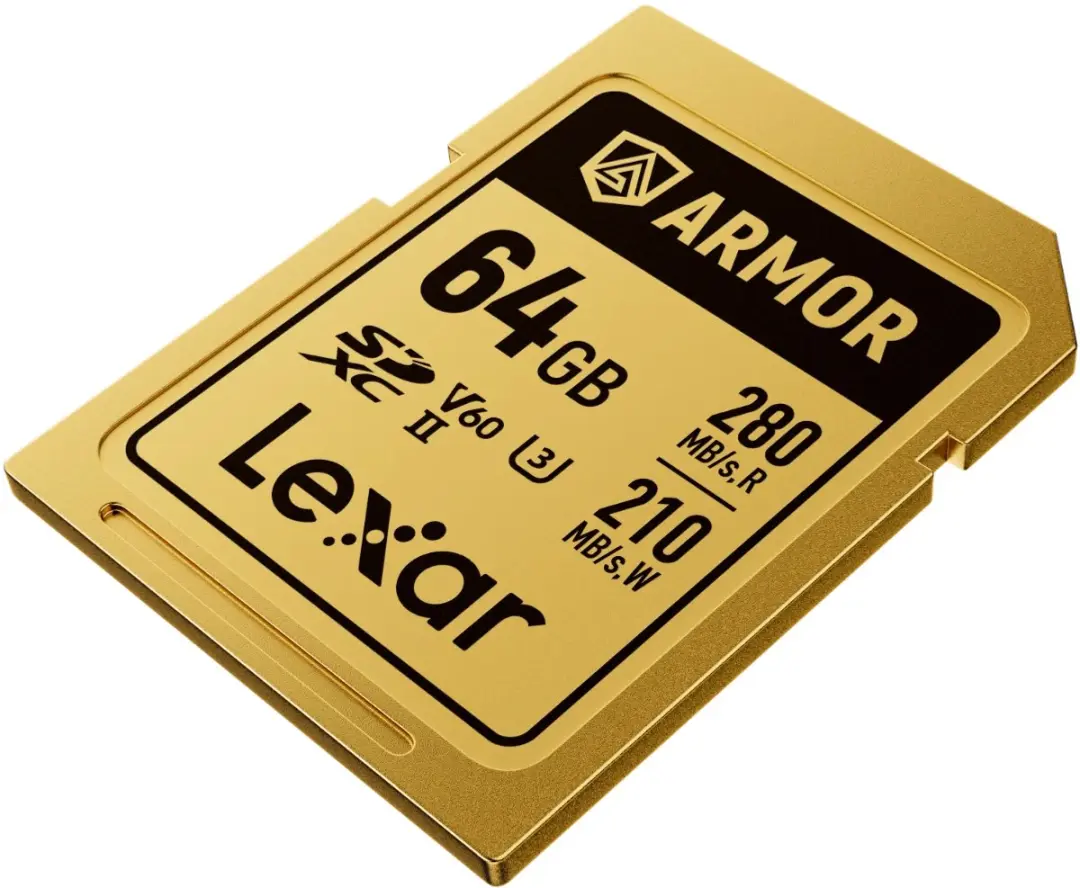 Lexar SDXC Pro Gold Series ARMOR UHS-II 64GB - 280MB/s Lezen