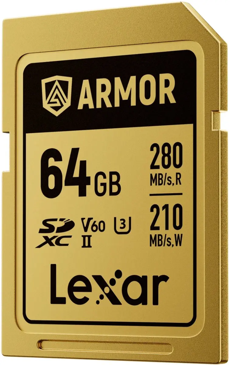 Lexar SDXC Pro Gold Series ARMOR UHS-II 64GB - 280MB/s Lezen