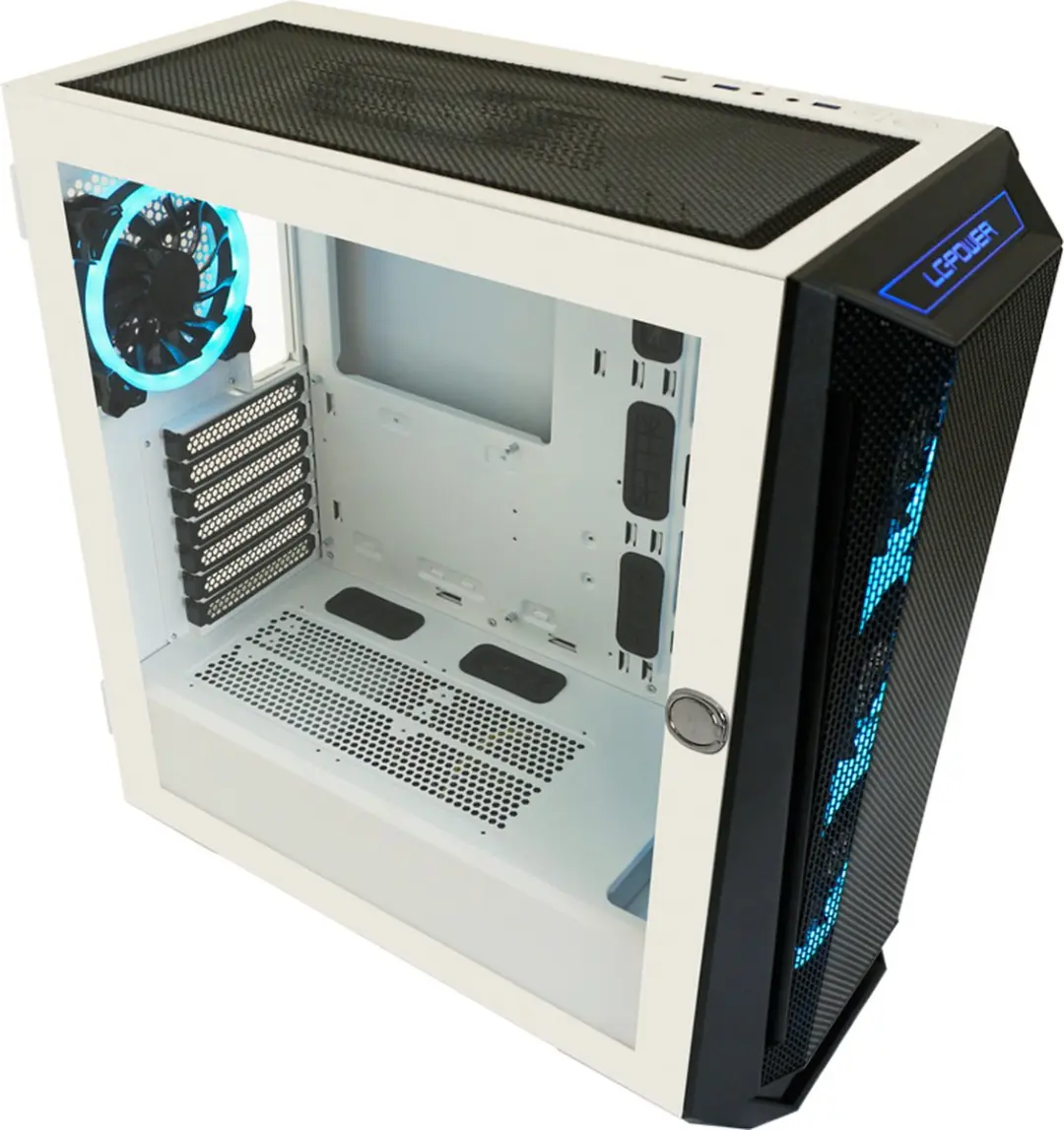 LC Power Holo-1_X Midi Tower Wit - 4x 2.5" / 2x 3.5" - 4 Ventilatoren