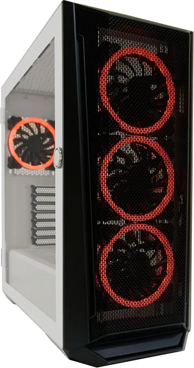 LC Power Holo-1_X Midi Tower Wit - 4x 2.5" / 2x 3.5" - 4 Ventilatoren