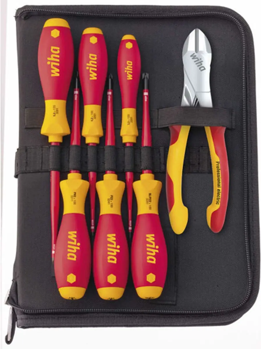 Wiha SYSTEM 6 7-delige Schroevendraaiertas 9300031 - Rood/Geel