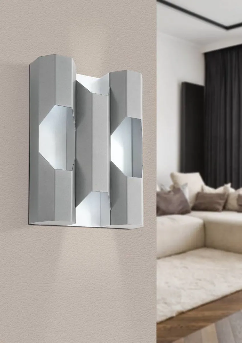 Eglo Zinacua Wandlamp GU10 - 4x 4,5W - Ø22,5cm - Zilver