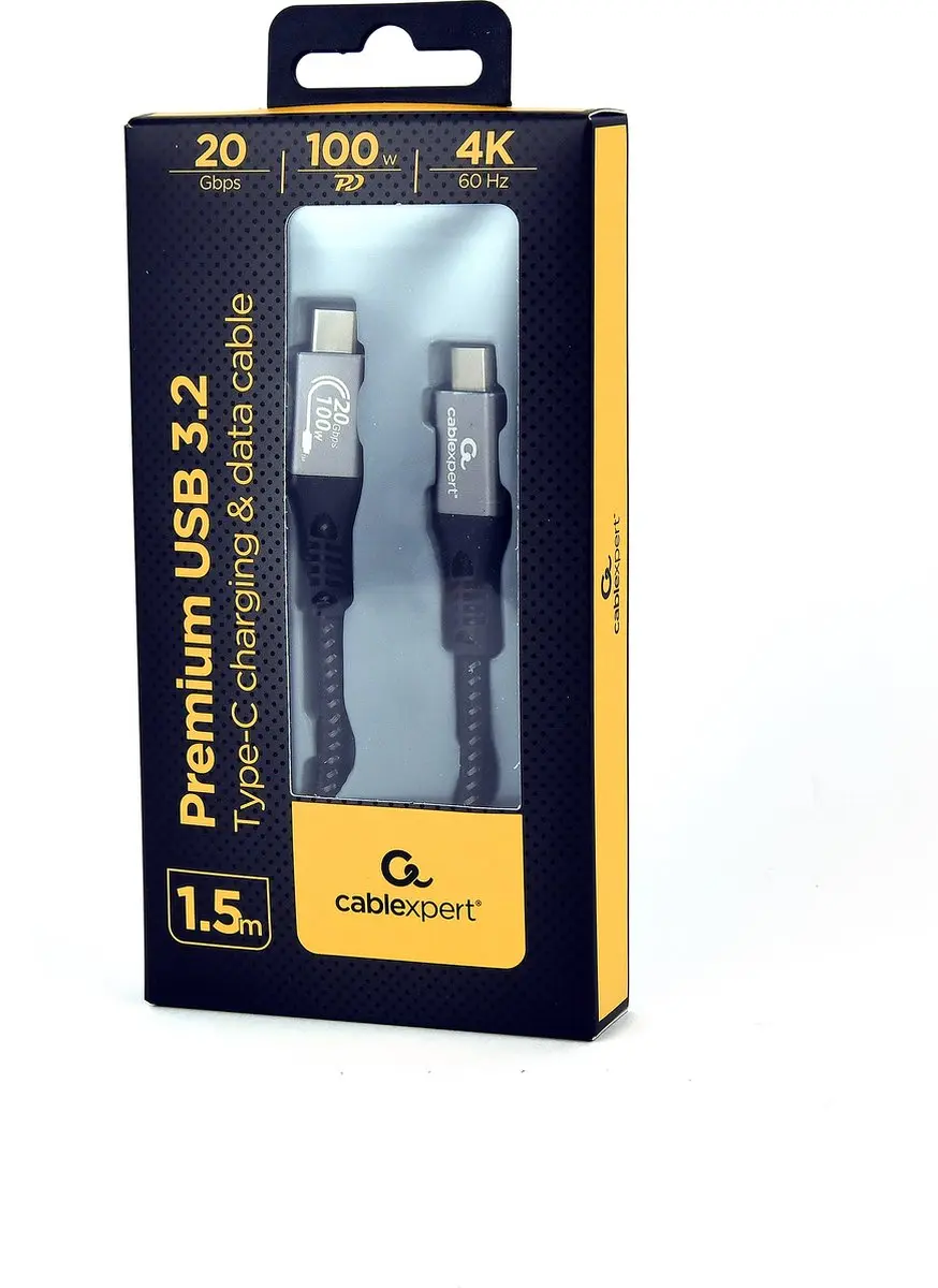 Cablexpert USB 3.2 Gen 2 Type-C Kabel 20Gbps 100W 1.5m