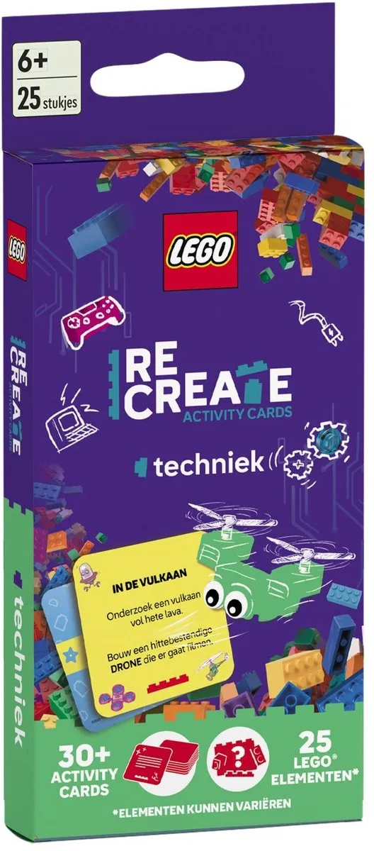 LEGO ReCreate Techniek Activiteitskaarten - 30 Kaarten + 25 Elementen