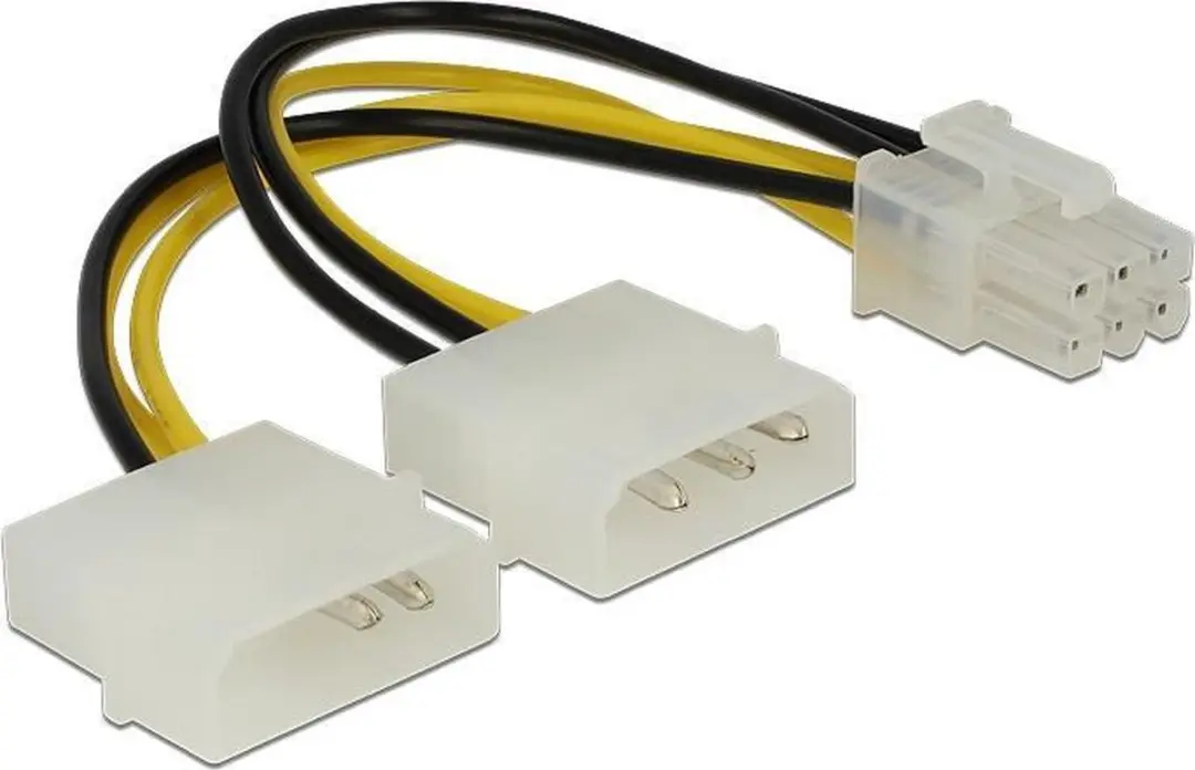 Cablexpert PCIe 6-pins naar 2x Molex 4-pins Adapter - 15cm - Wit