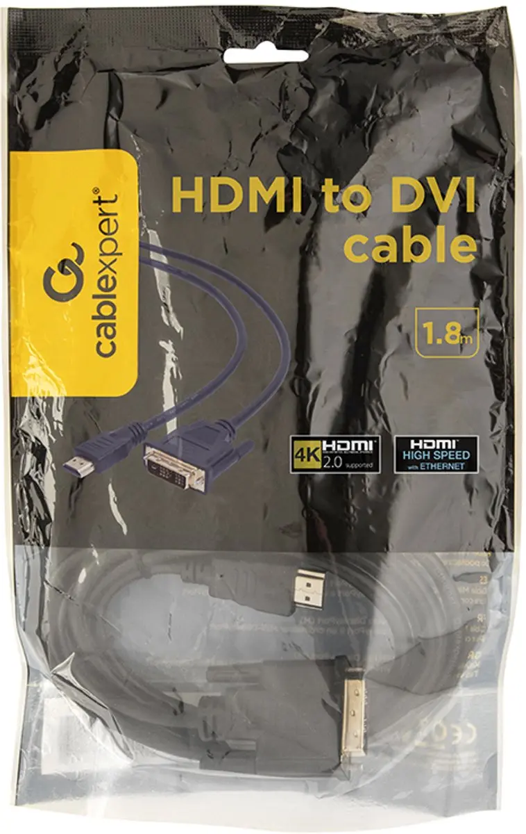 Cablexpert CC-HDMI-DVI-6 HDMI naar DVI Adapterkabel - Zwart