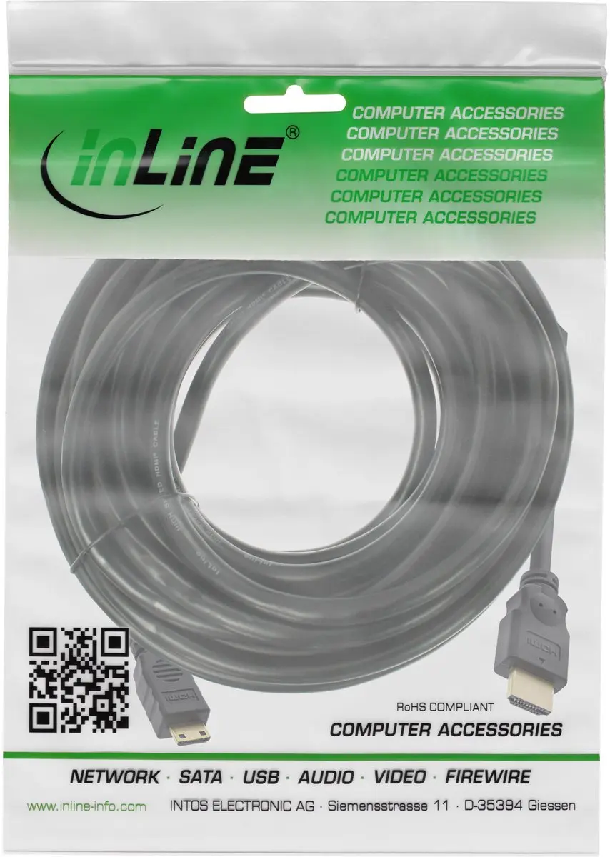 InLine 17455P HDMI Kabel 5m - Type A/Mini Type C - Zwart