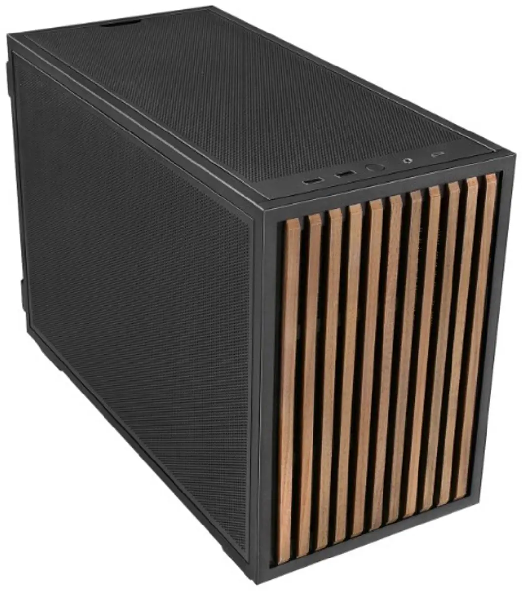 Lian Li B4-mATX Wood Mini Tower - Zwart/Hout