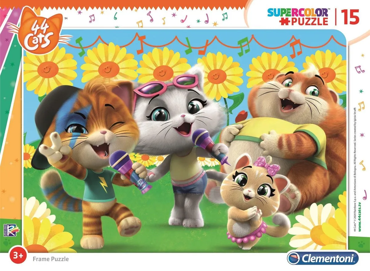 Clementoni 44 Cool Cats Kinderpuzzel 15 Stukjes - Multicolor