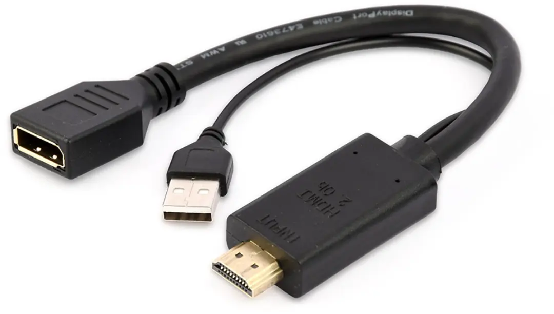 Cablexpert HDMI naar DisplayPort Adapter 4K 60Hz - 0,15m - Zwart