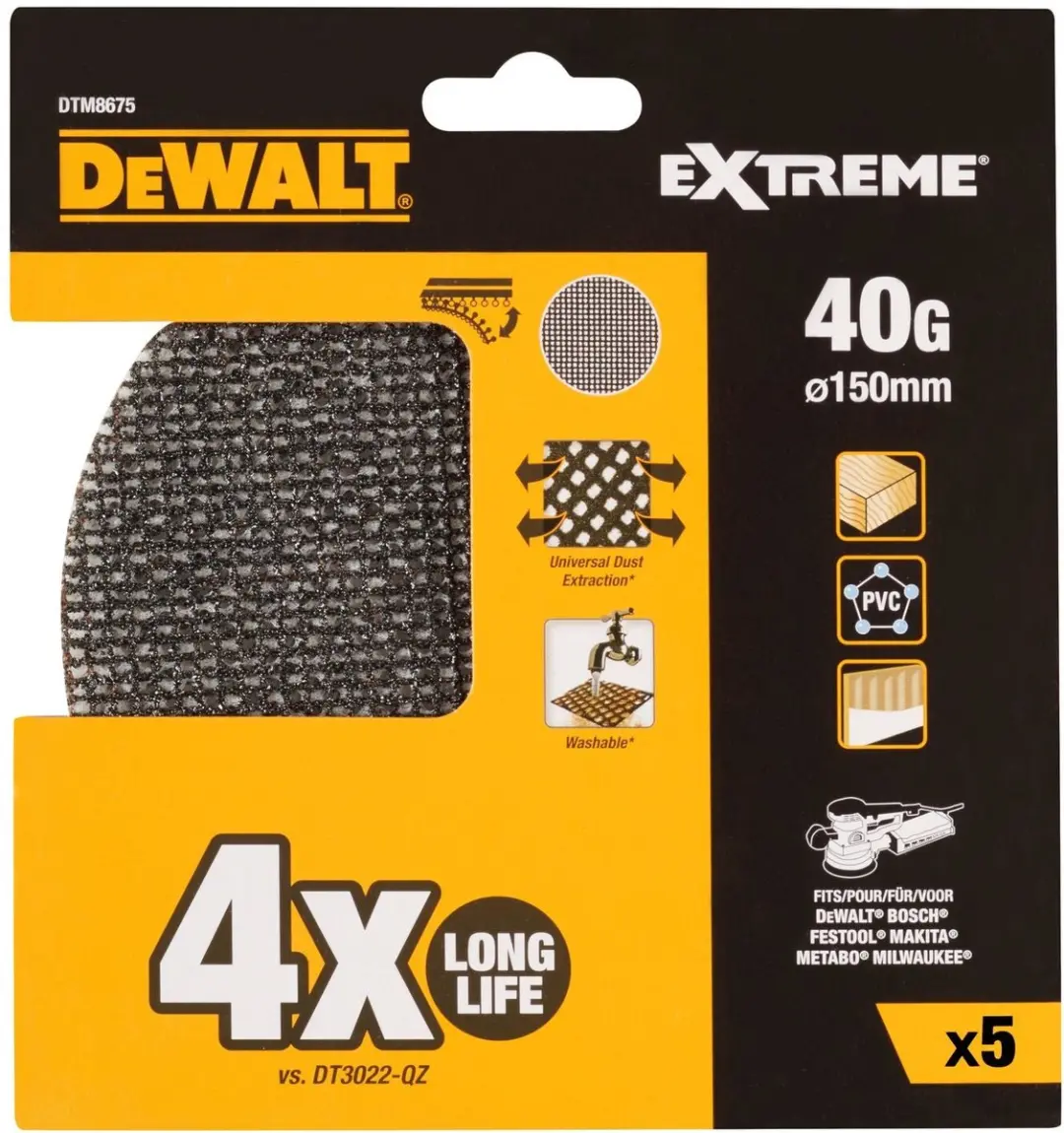 DeWalt DTM8675 Mesh Schuurgaas Ø150mm - K40 VE5
