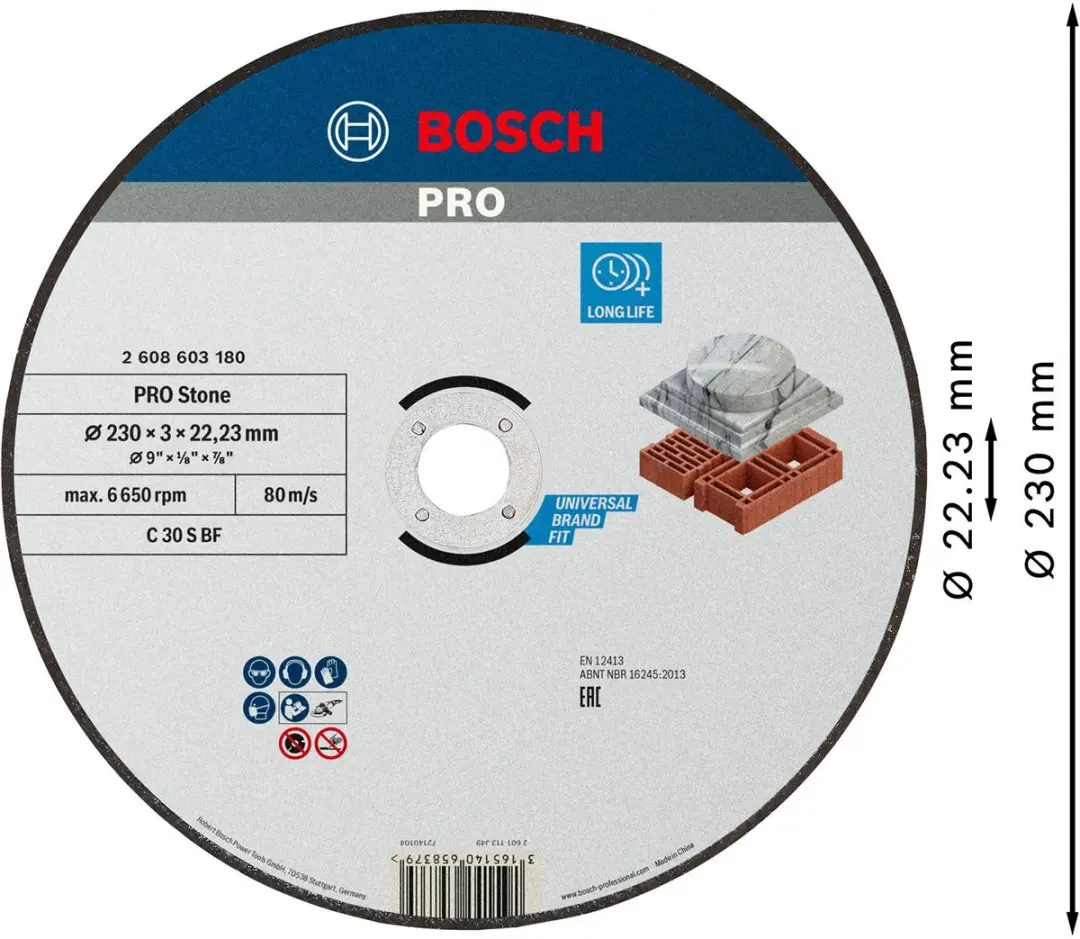 Bosch Doorslijpschijf Standard for Stone C 30 S BF 230mm