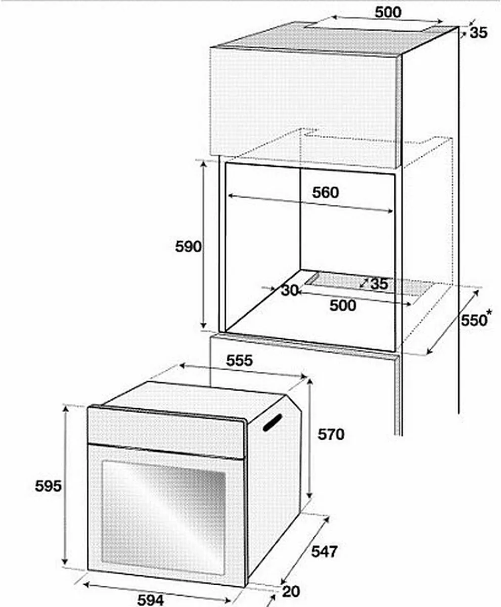 Beko BIDM15500XDS Inbouwoven 71L - Zwart