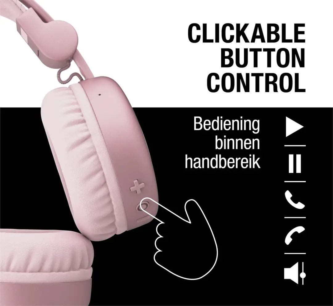 Fresh 'n Rebel Code Core Draadloze On-Ear Koptelefoon - Roze - afbeelding 5 van 6