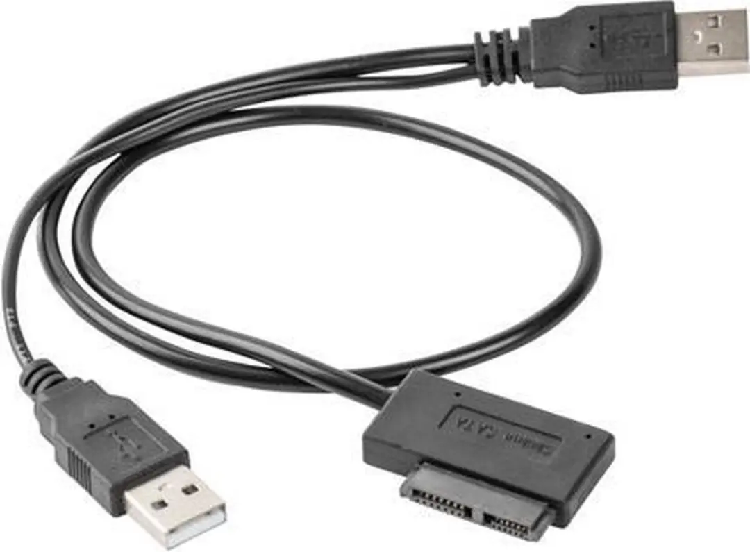 Cablexpert USB2.0 naar Slim SATA Converter 0,5m - Zwart