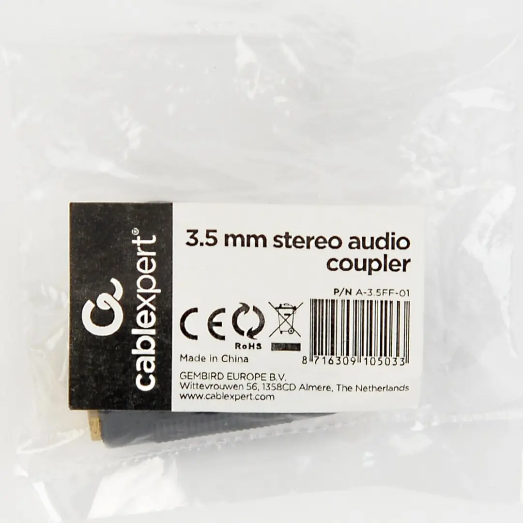 Cablexpert 3,5mm Jack Koppelstuk - Zwart