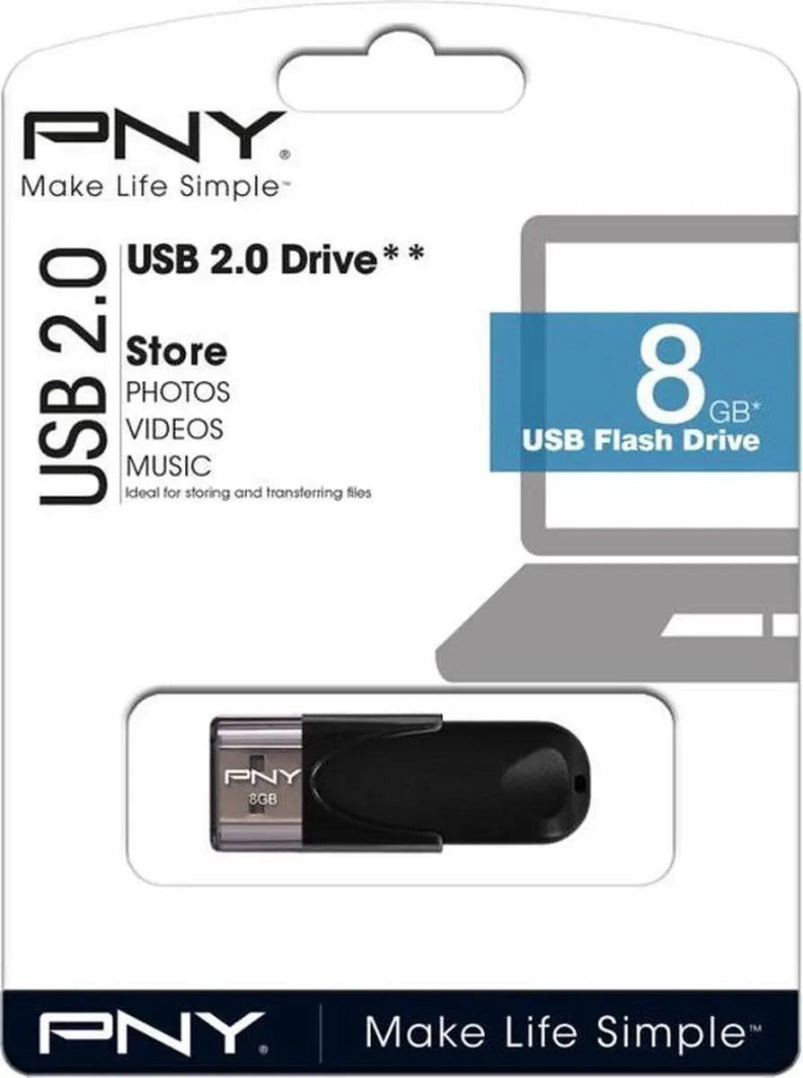 PNY Attaché 4 FD8GBATT4-EF USB-stick 8GB - Aluminium