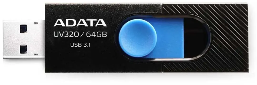 ADATA UV320 USB 64GB - Zwart/Blauw