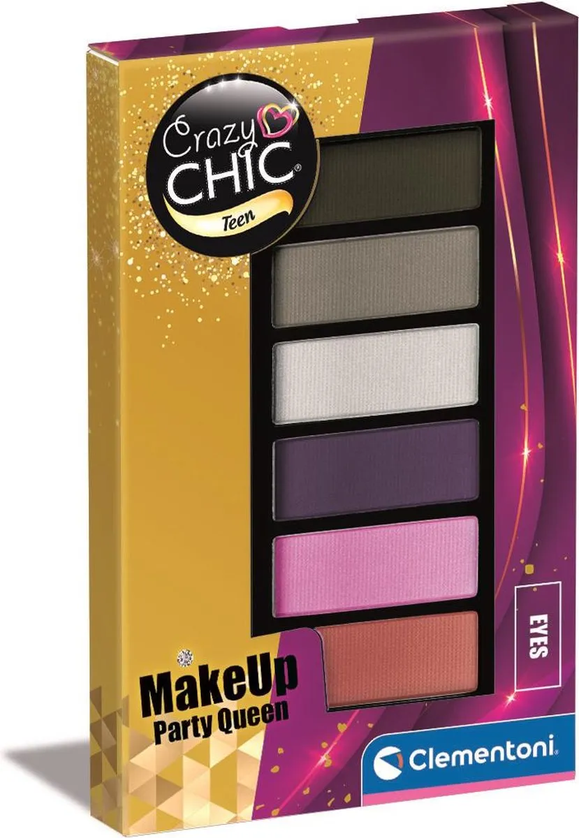 Clementoni Crazy Chic Oogschaduw Palet Party Queen - 6 Kleuren