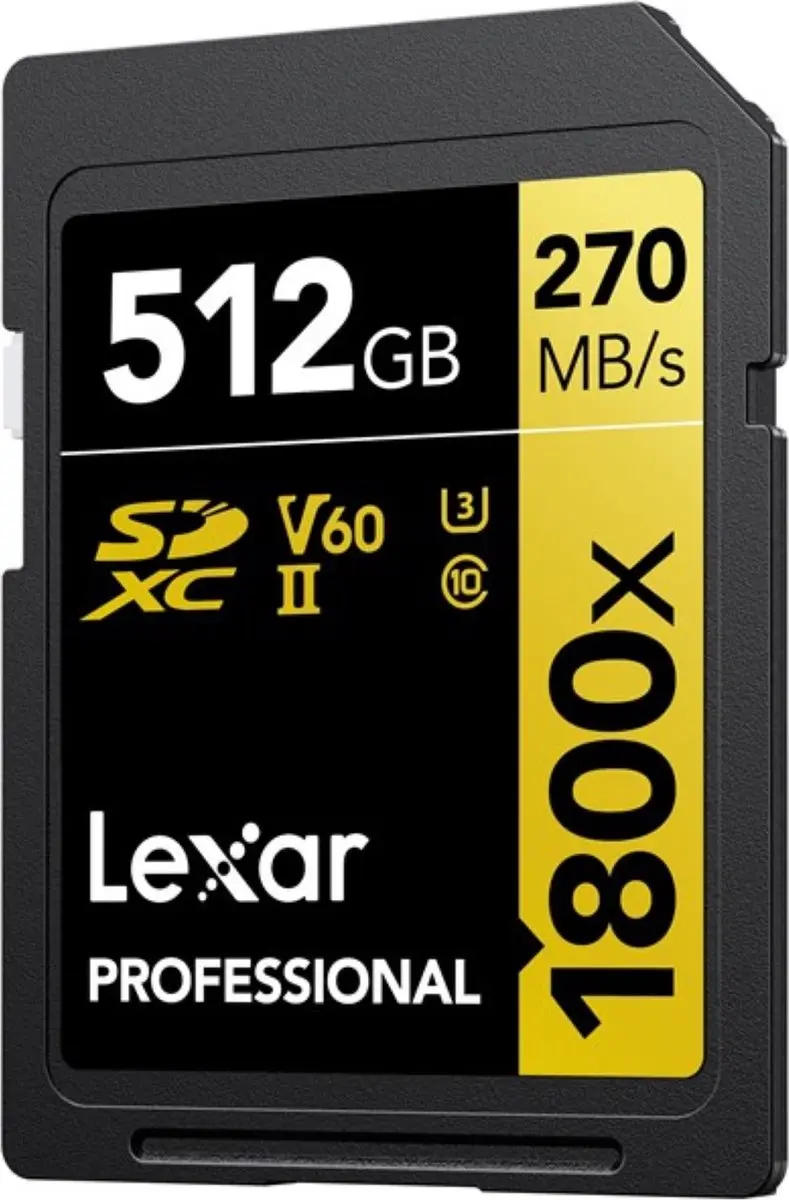 Lexar SD Pro Gold Series UHS-II 1800x 512GB - 270MB/s Lezen