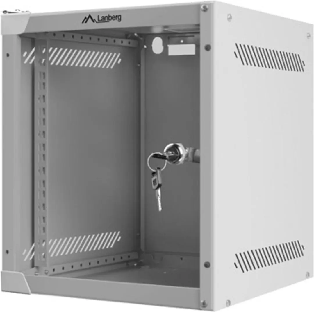 Lanberg 10 Inch Wandkast 6U - Wit RAL7035 - Glazen Deur