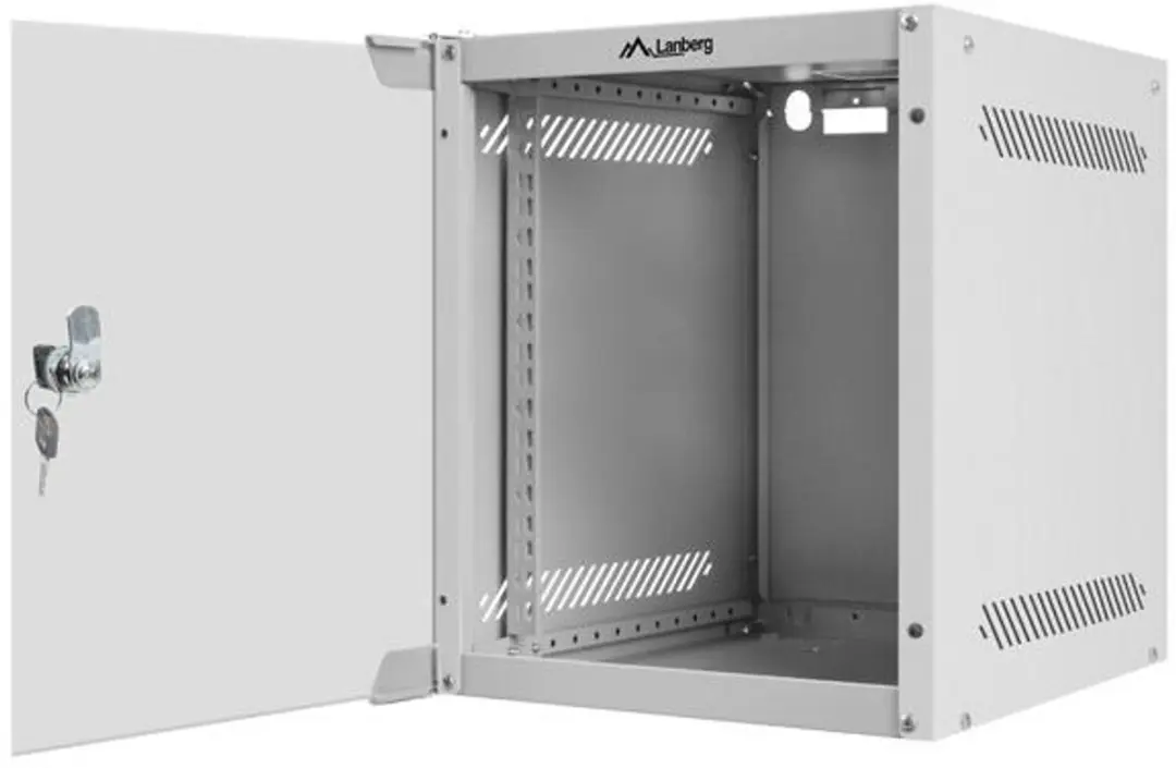 Lanberg 10 Inch Wandkast 6U - Wit RAL7035 - Glazen Deur