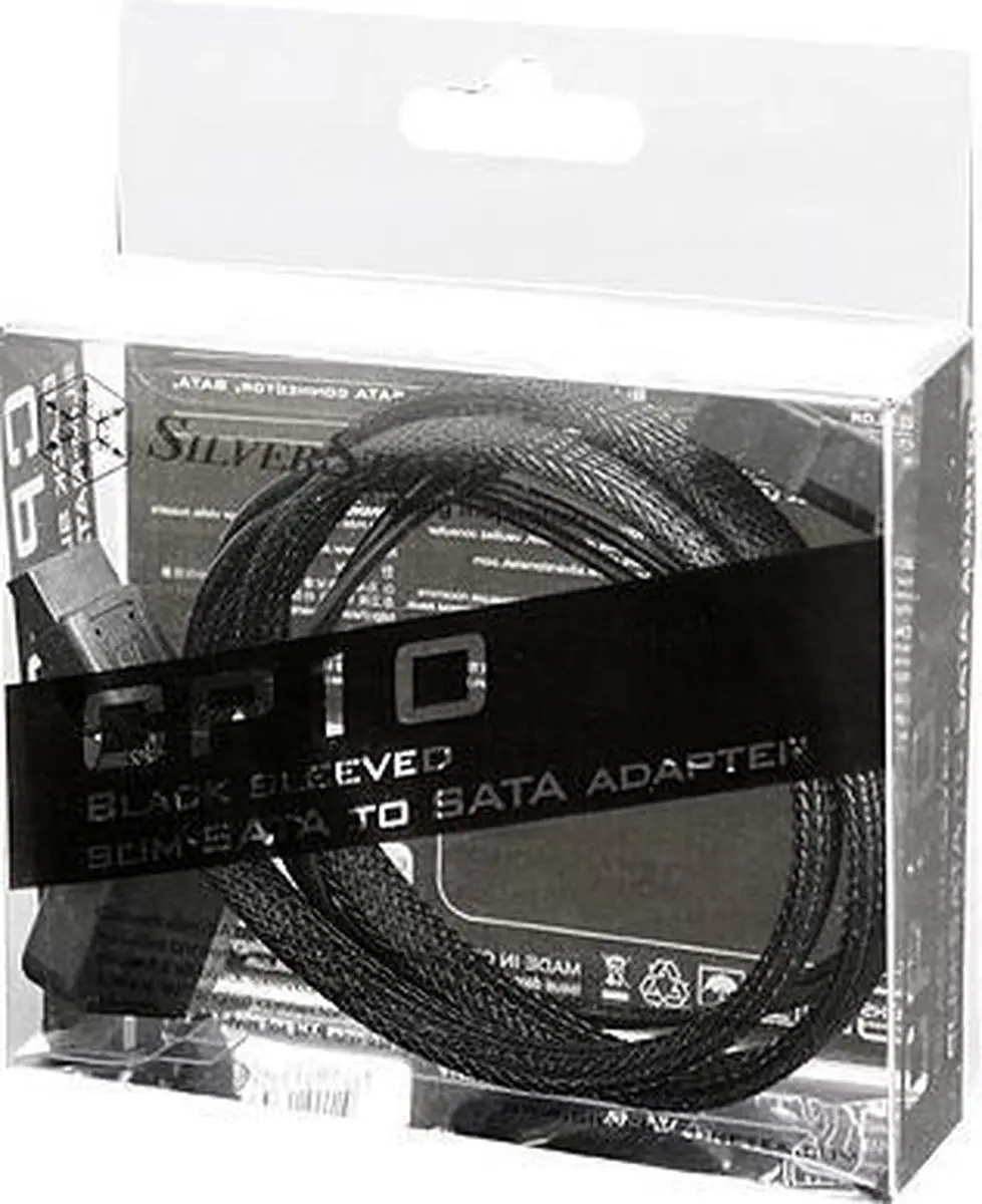 SilverStone Slim SATA 2-in-1 Datakabel + Stroomadapter - Zwart