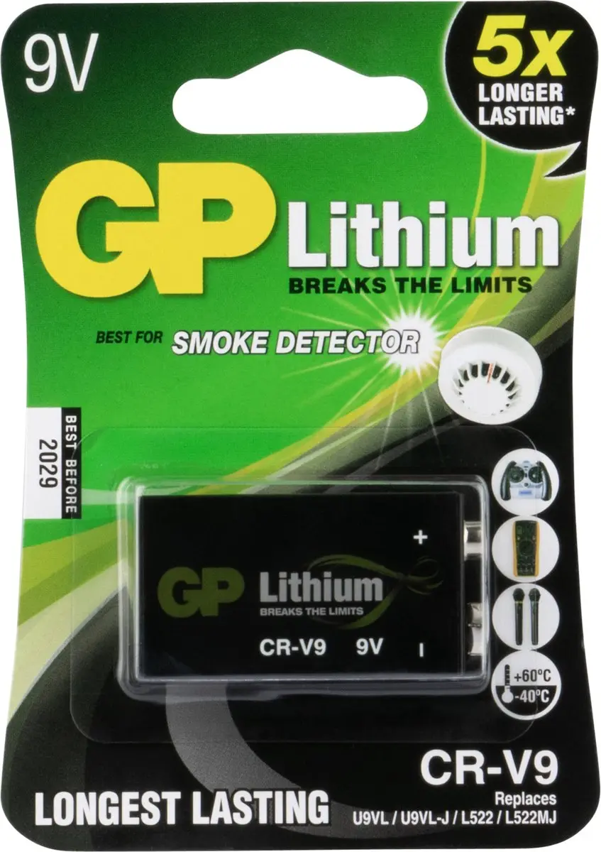 GP 9V Lithium Batterij