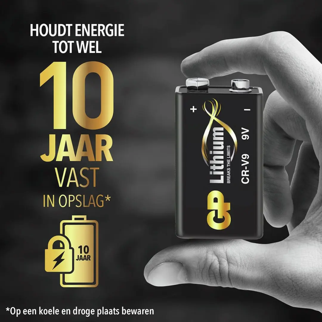 GP 9V Lithium Batterij - Rookmelder - 1 Stuk