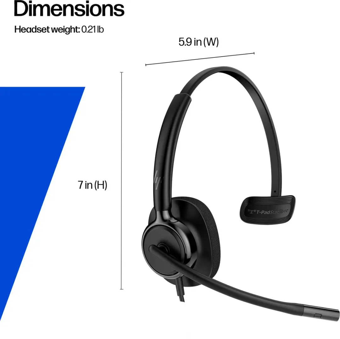 HP Poly Mission 415 Headset - Zwart - afbeelding 3 van 6