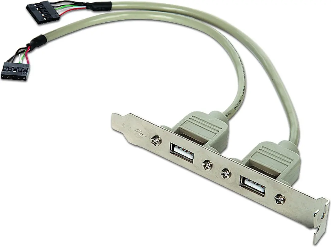 Cablexpert CCUSBRECEPTACLE Pin Header Bracket USB2.0 - 2x USB-A - 0,25m