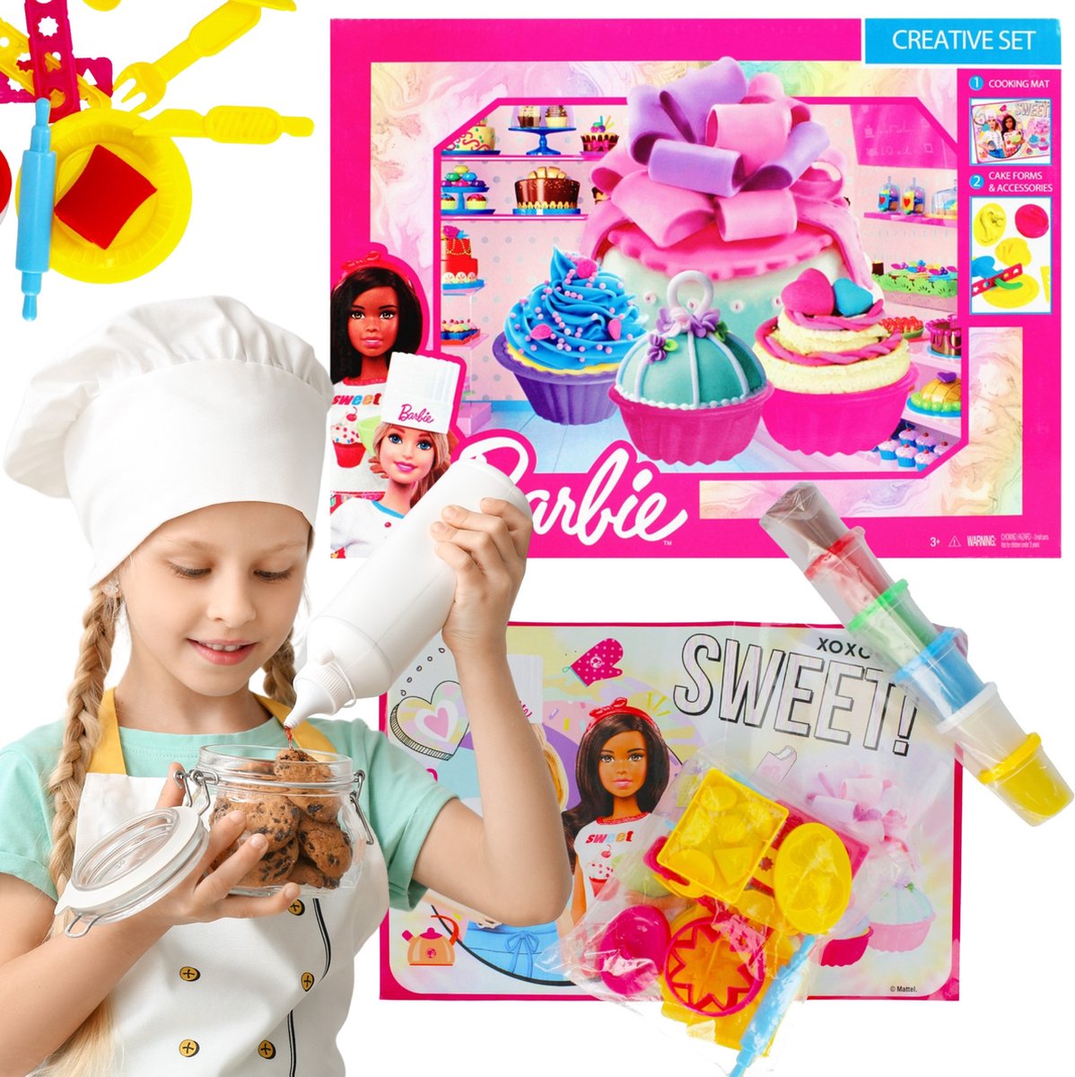 Mega Creative - Barbie, plastic deeg, banketbakker, Rollenspel, voor vanaf 3 jaar