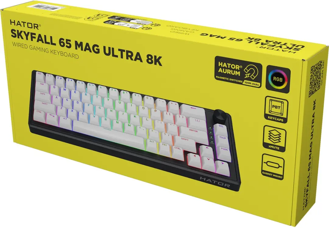 HATOR Skyfall 65 MAG ULTRA HTK1860 Toetsenbord - Amerikaans Engels - Zwart/Wit