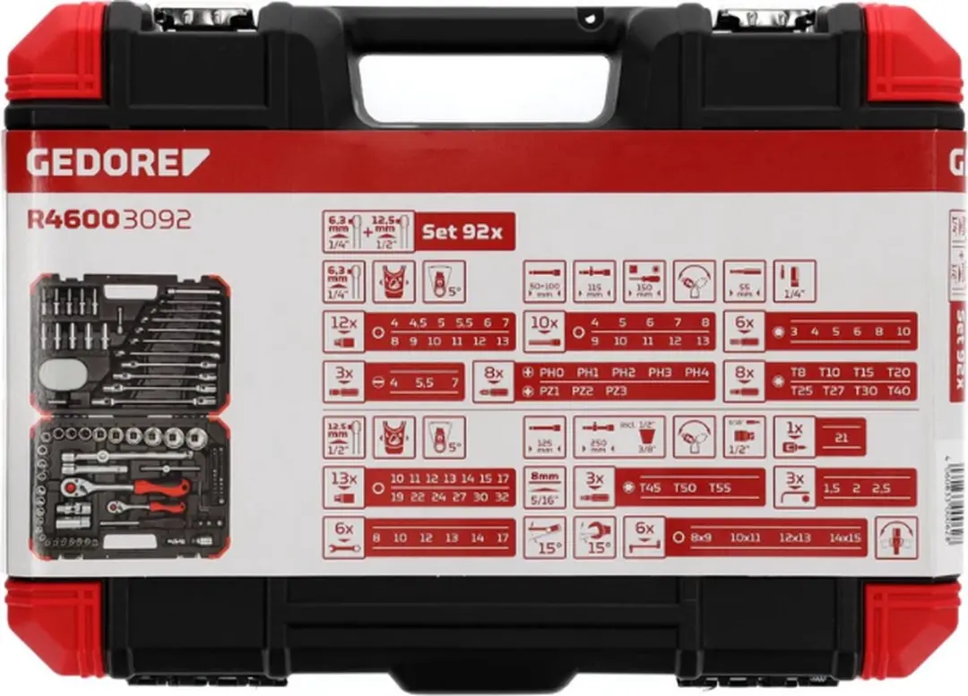 Gedore RED R46003092 Dopsleutelinzetset 92-delig - afbeelding 6 van 6
