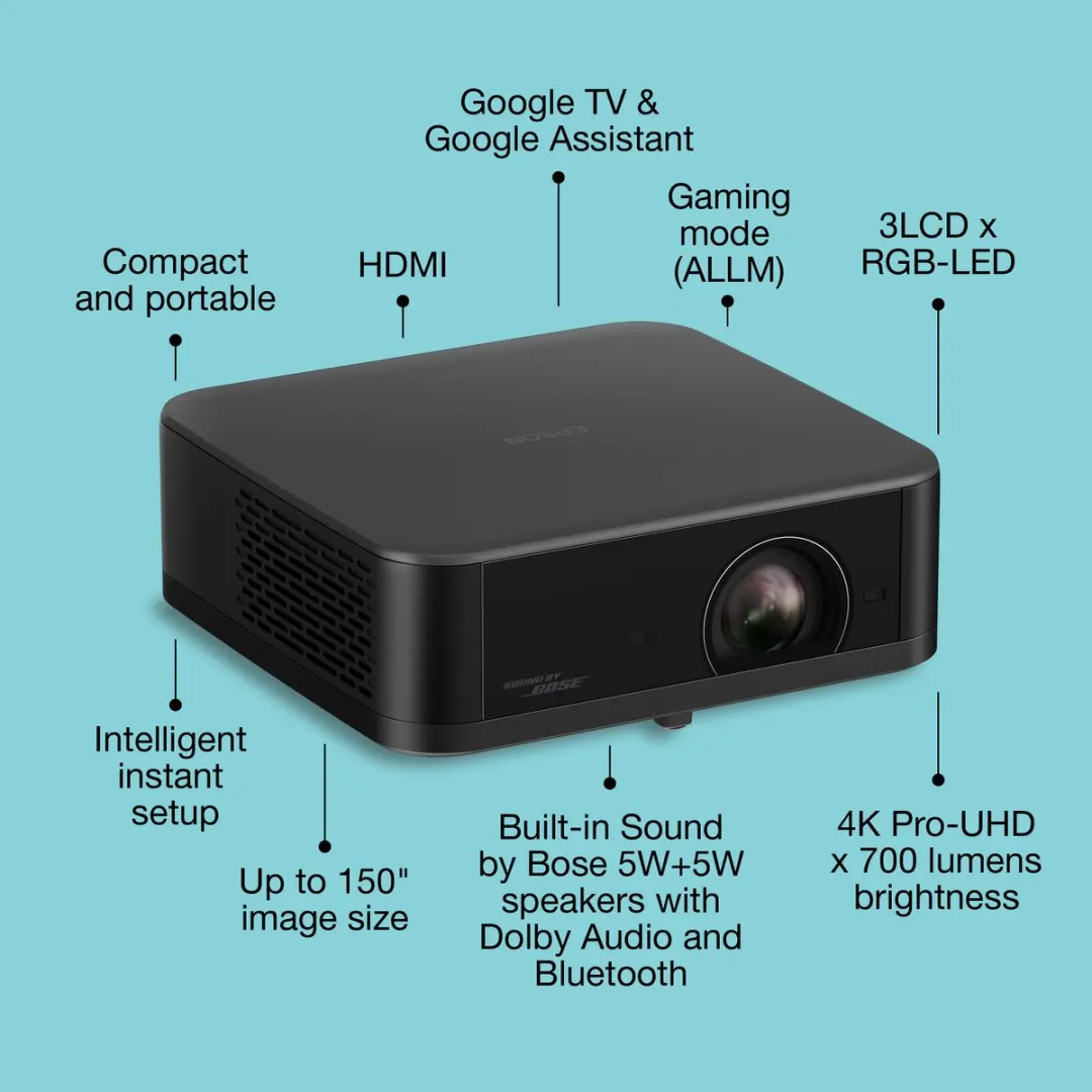 Epson Lifestudio Pop EF-62B Projector - Metallic Black
