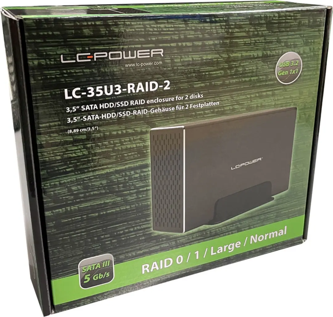 LC-POWER LC-35U3-RAID-2 Externe Behuizing 2x SATA - Zwart